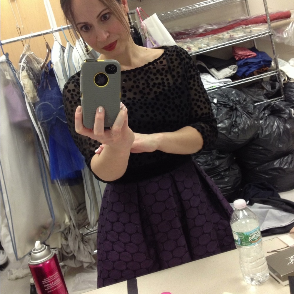 Long sleeve black and dark purple dress! Beautiful vintage look!